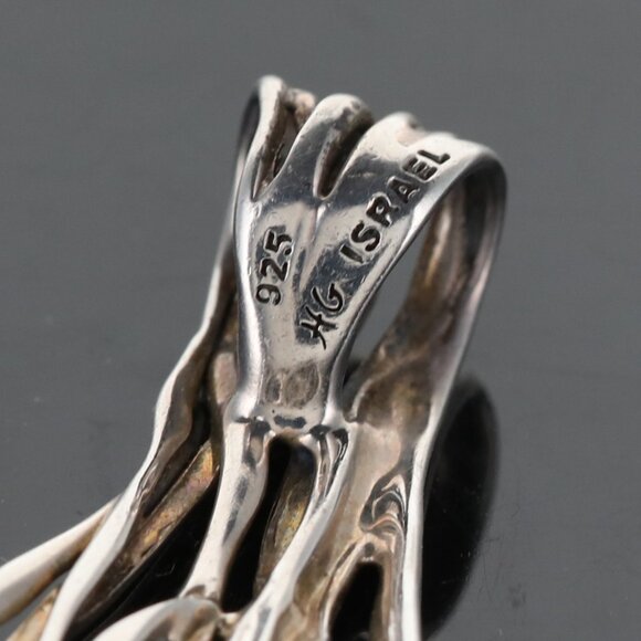 Vintage Fine Sterling silver Hagit Gorali ISRAEL Pendant w/blue Topaz & Pearls - Picture 4 of 6